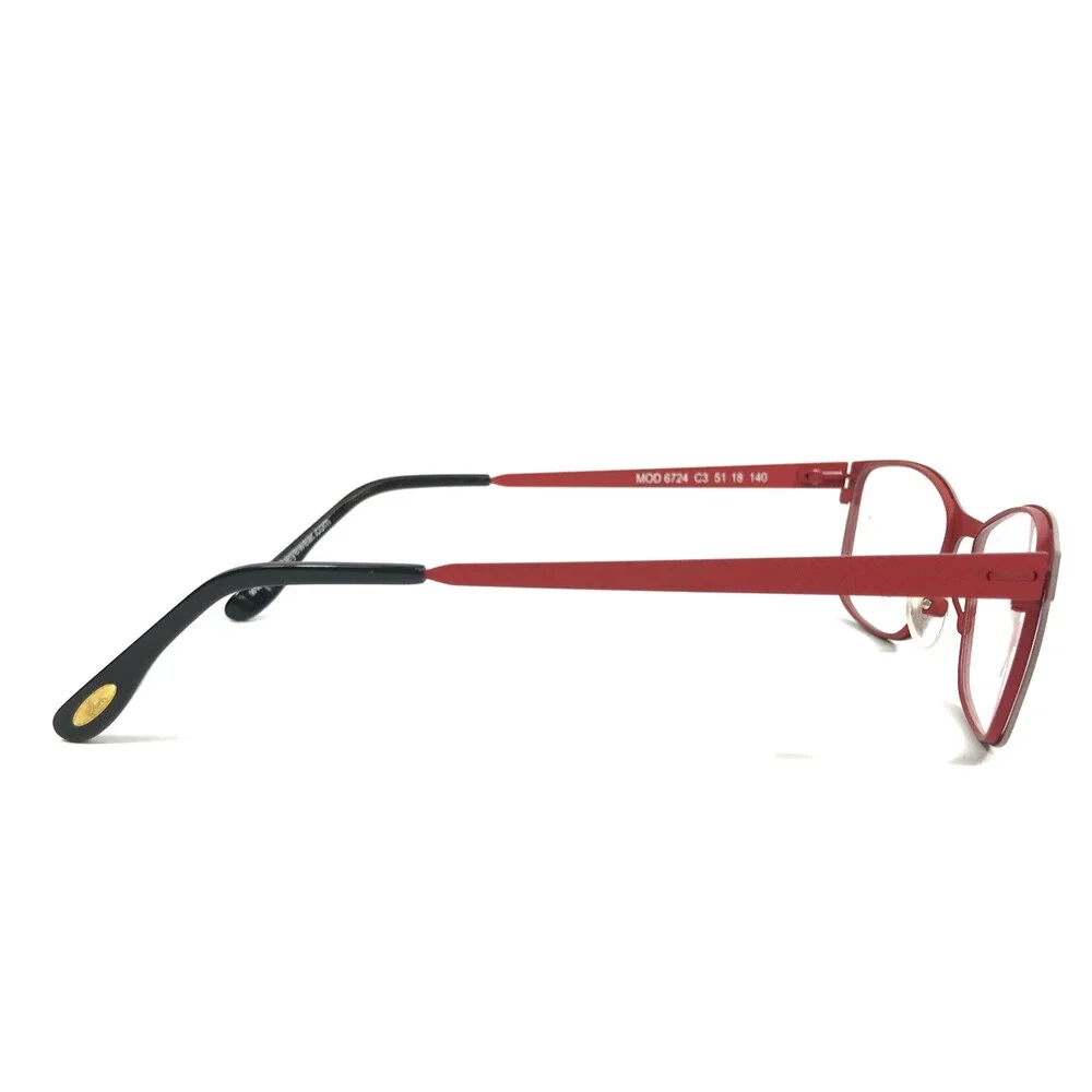 Glacee Eyeglasses Frames MOD 6724 C3 Red Gray Cat Eye Full Rim 51-18-140